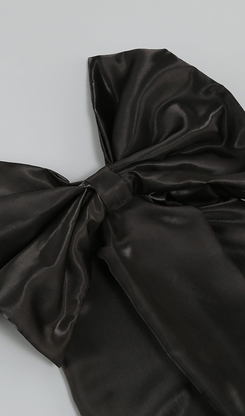 STRAPLESS BOWKNOT MINI DRESS IN BLACK Oh CICI 