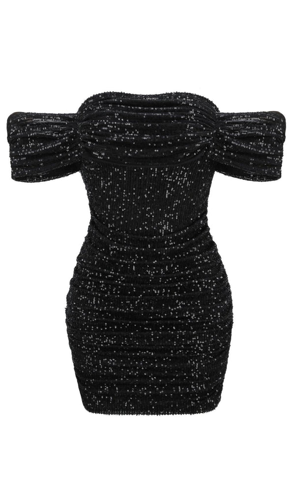 SEQUINS MINI DRESS IN BLACK Dresses styleofcb 