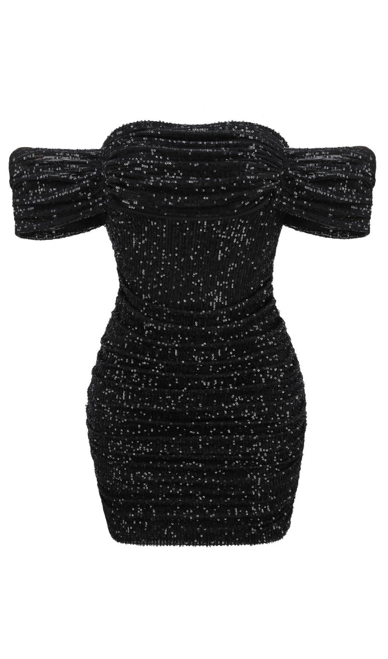 SEQUINS MINI DRESS IN BLACK Dresses styleofcb 