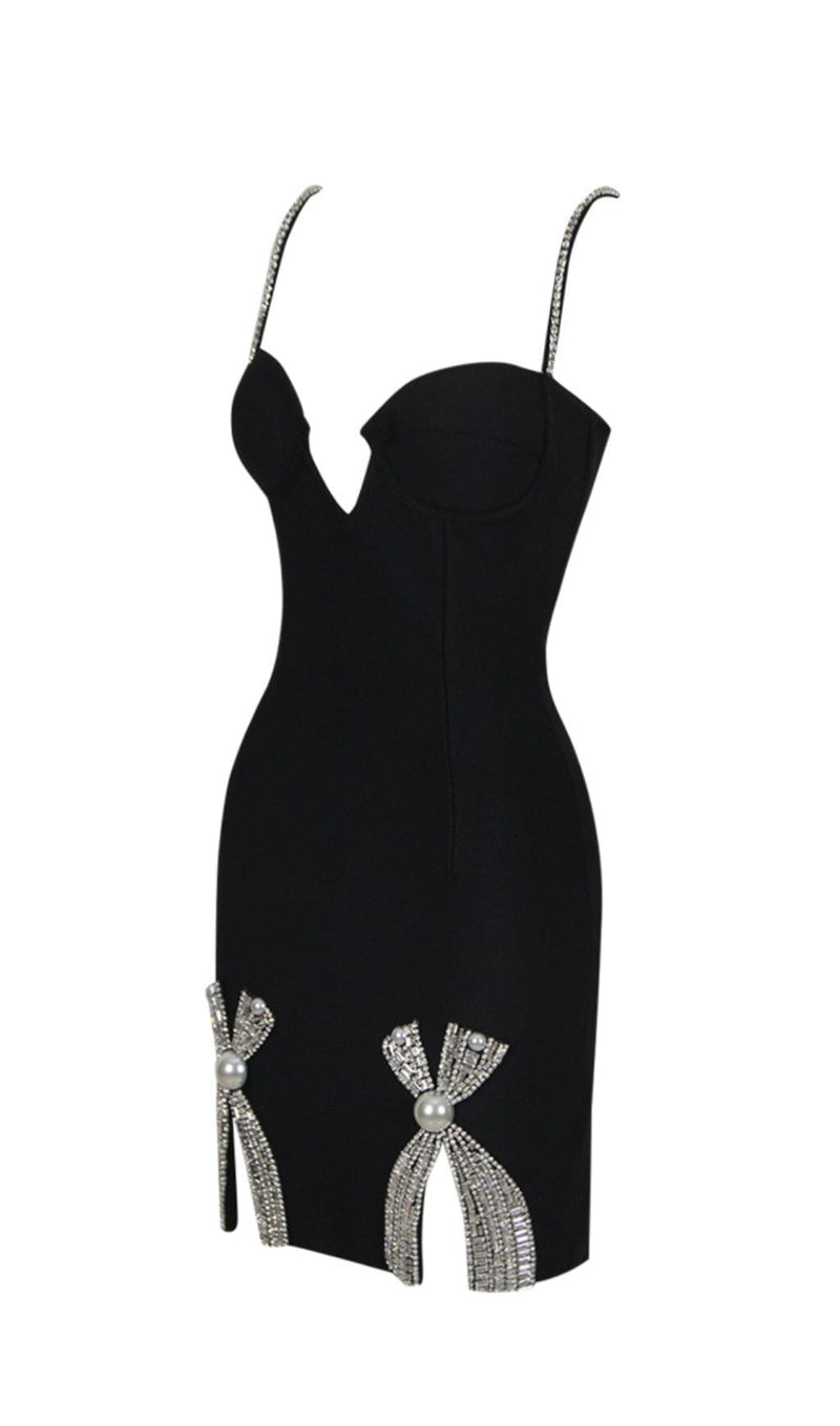 BOW-DETAIL SLEEVELESS MINI DRESS styleofcb 