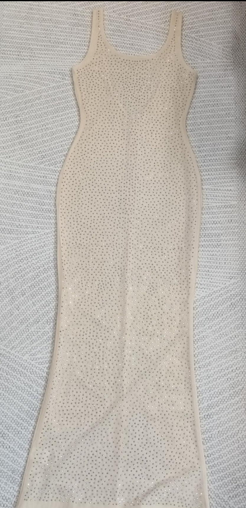 SEQUIN BODYCON MAXI DRESS IN WHITE Dresses styleofcb 