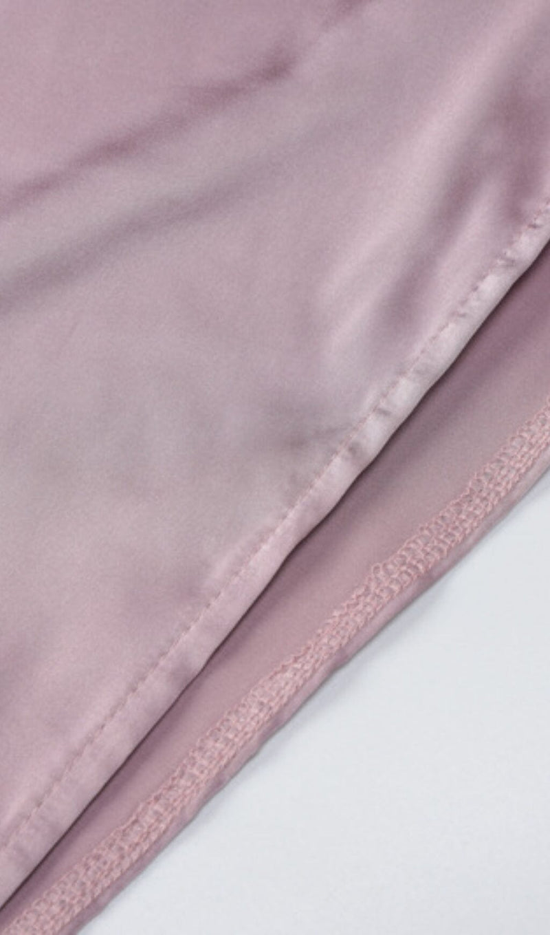 SATIN BACKLESS STRAP SPLIT HALTER MAXI DRESS IN PINK styleofcb 
