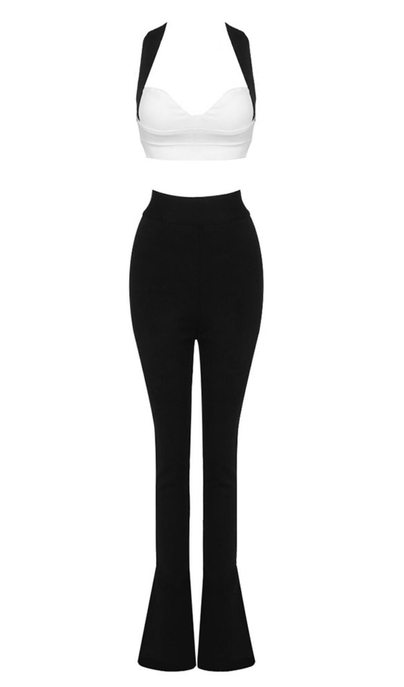 LACEUP TWO PIECE SUIT IN WHITE & BLACK Clothing styleofcb 