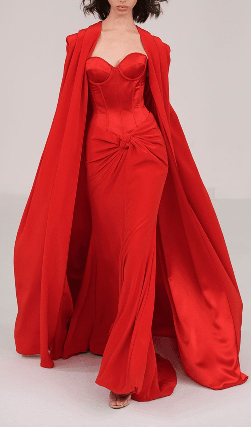 STRAPLESS CORSET TWO-PIECE DRESS IN RED DRESS styleofcb 