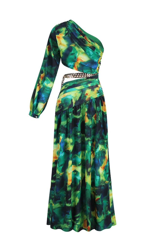 LONG SLEEVE MAXI DRESS IN GREEN styleofcb 