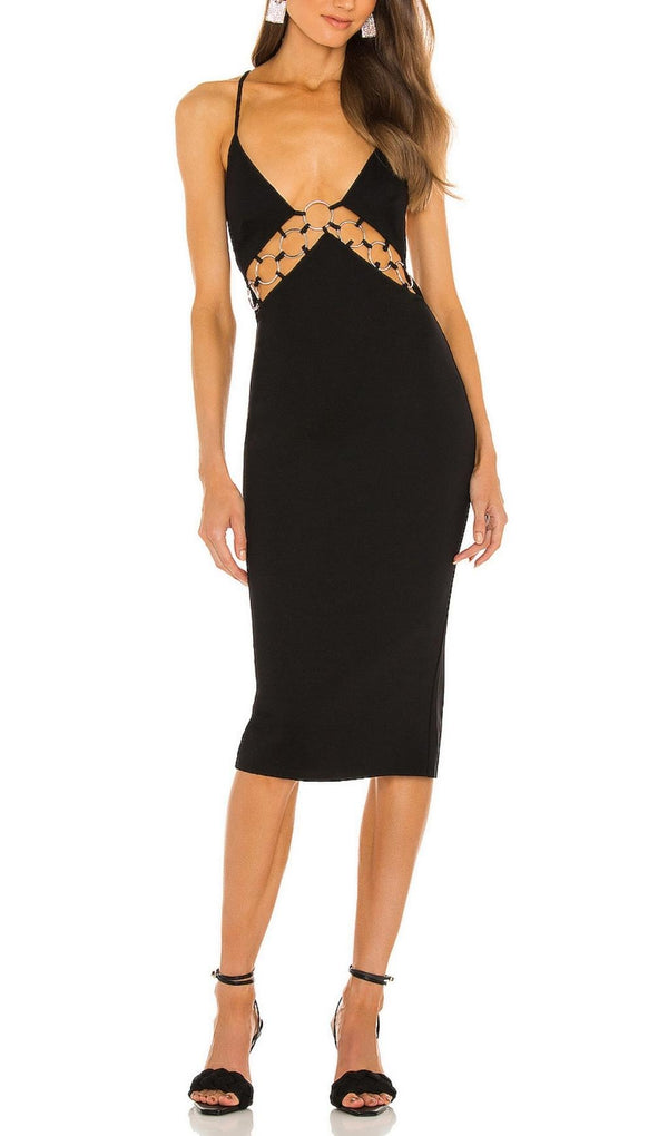 BANDAGE CUT OUT MIDI DRESS IN BLACK Dresses styleofcb 