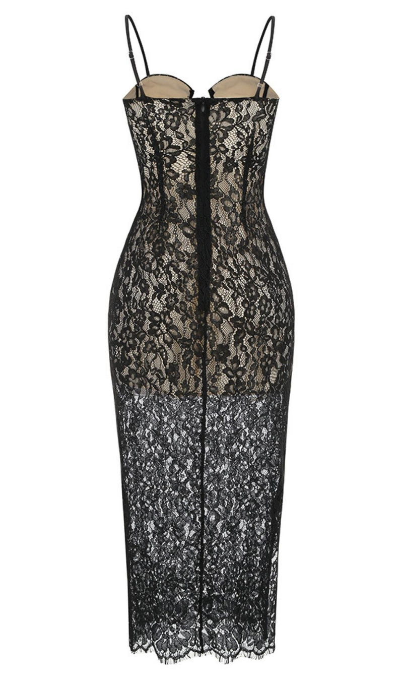 SLEEVELESS LACE MIDI DRESS IN BLACK Dresses styleofcb 