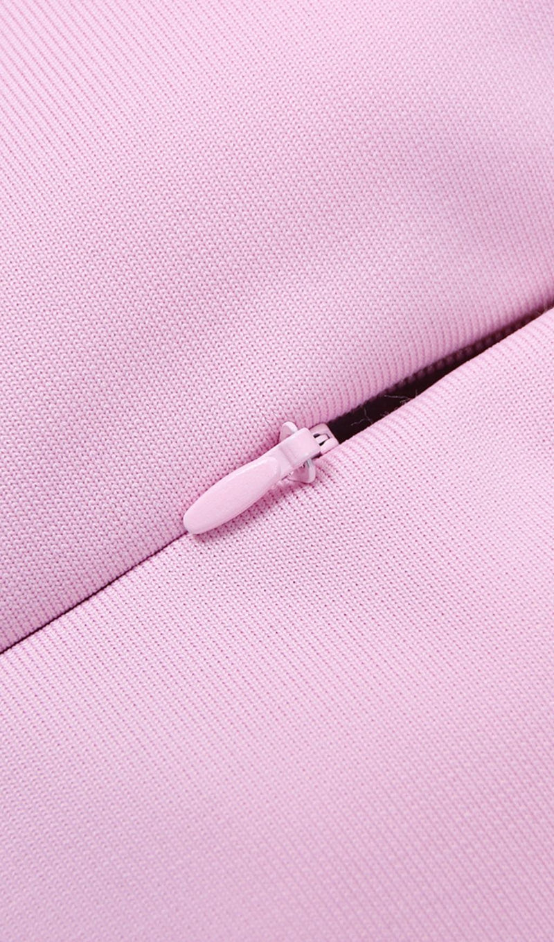 CUT OUT LONG SLEEVE MIDI DRESS IN PINK Dresses styleofcb 