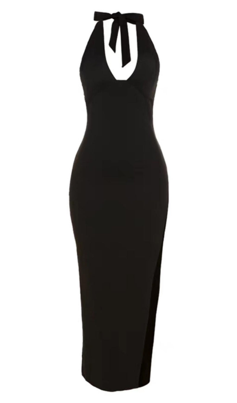 HALTER BODYCON MAXI DRESS Dresses styleofcb S BLACK 