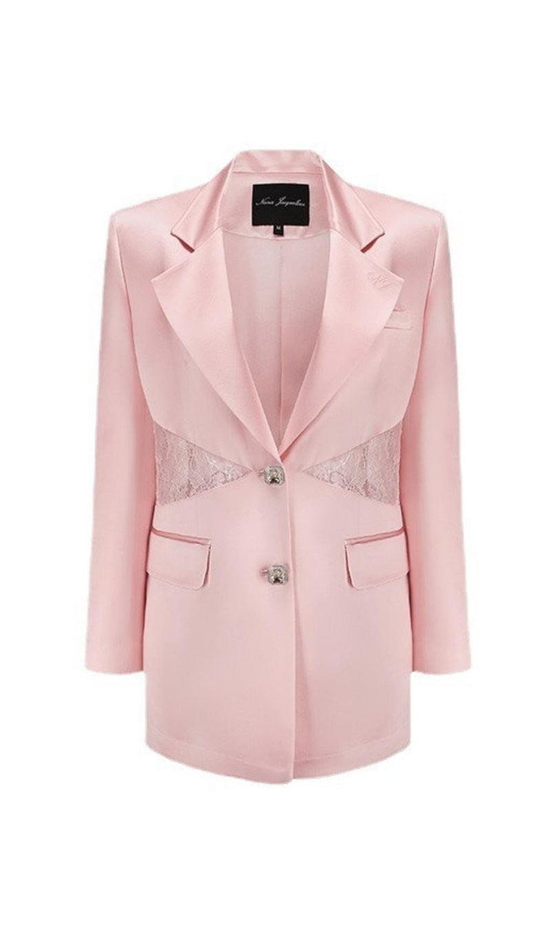 LONG SLEEVES LACE BLAZER Jackets styleofcb PINK S 