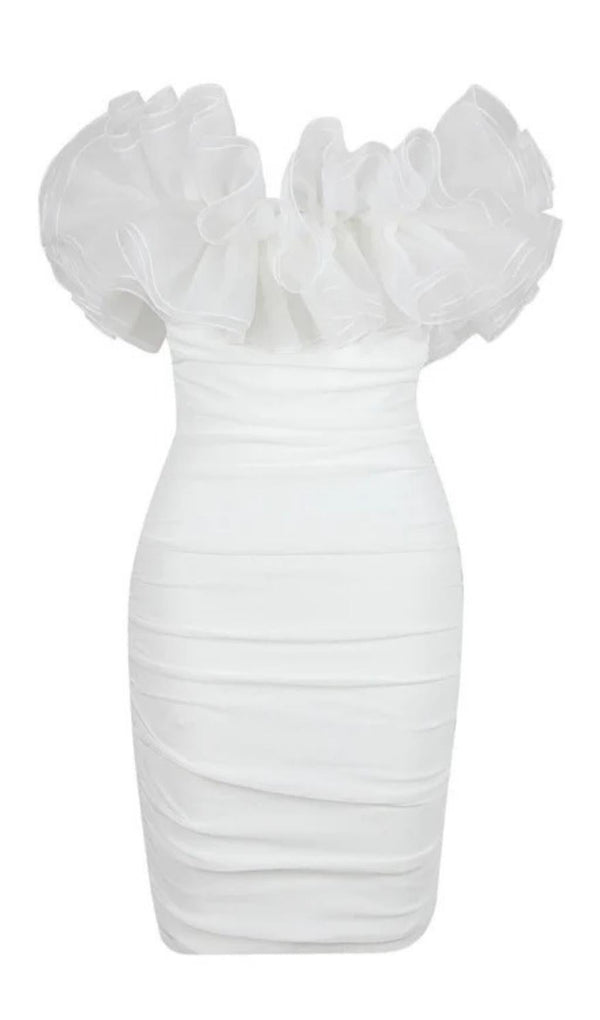 BODYCON BACKLESS MINI DRESS IN WHITE DRESSES styleofcb 