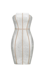 SILVER BANDEAU RHINESTONE TRIMMING DRESS styleofcb 