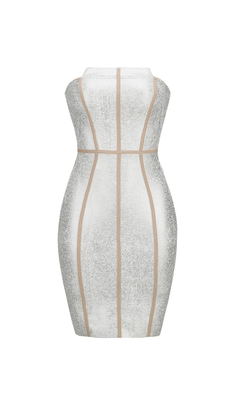 SILVER BANDEAU RHINESTONE TRIMMING DRESS styleofcb 