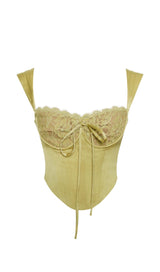 OLIVE LACE SATIN CORSET TOP styleofcb 