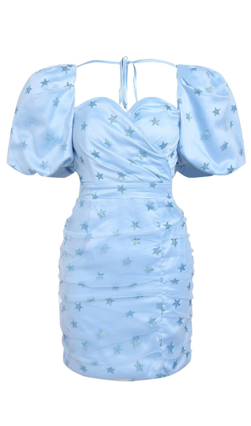 PUFF SLEEVE MINI DRESS Dresses styleofcb XS BLUE 