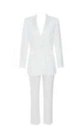PEARL-DECORATED SUIT IN WHITE styleofcb 