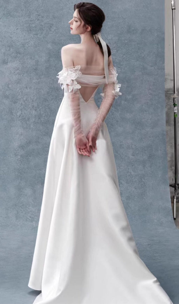 FLORAL 3D APPLIQUÉS SHEER BOLERO SLEEVES Dresses styleofcb 