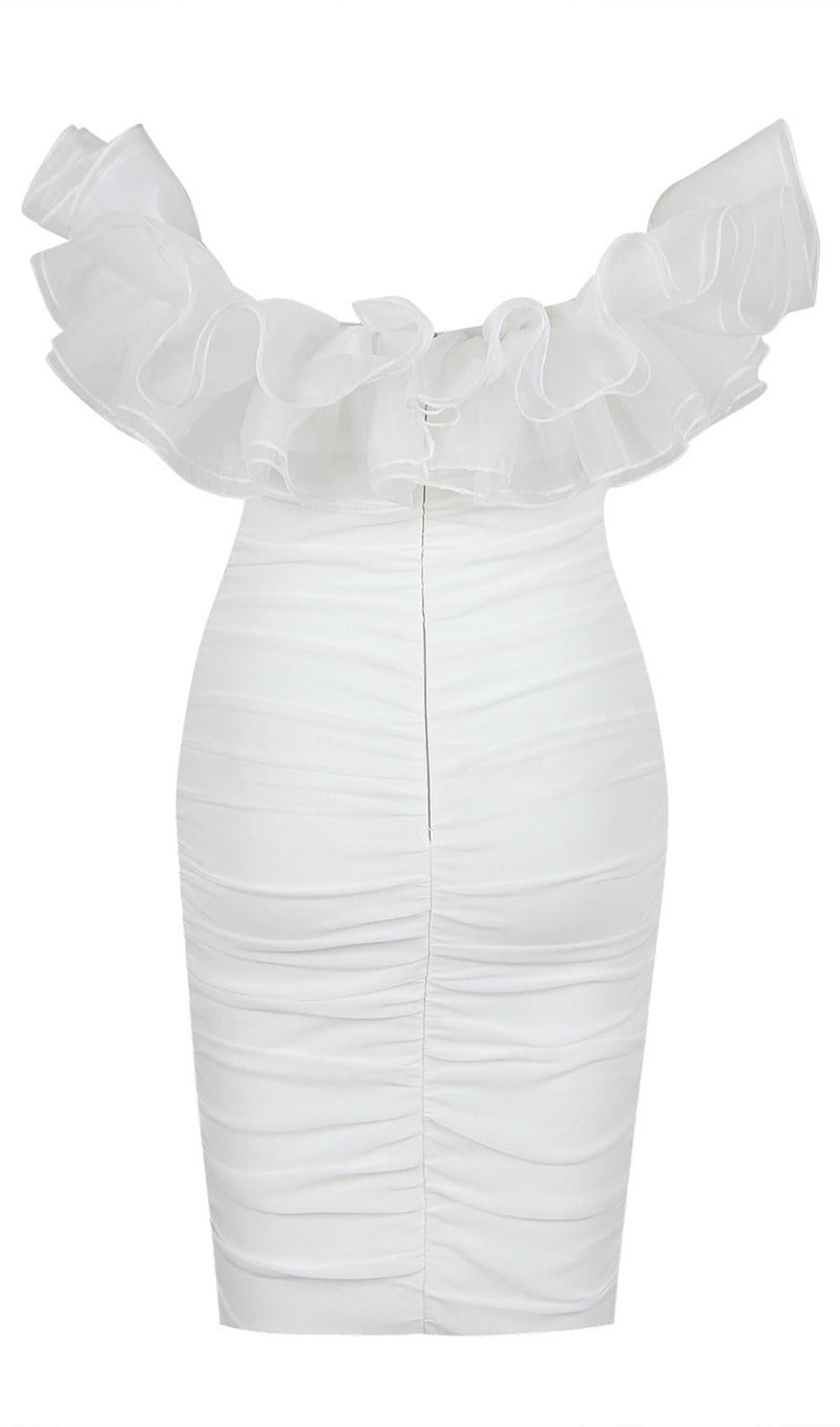 BODYCON BACKLESS MINI DRESS IN WHITE DRESSES styleofcb 