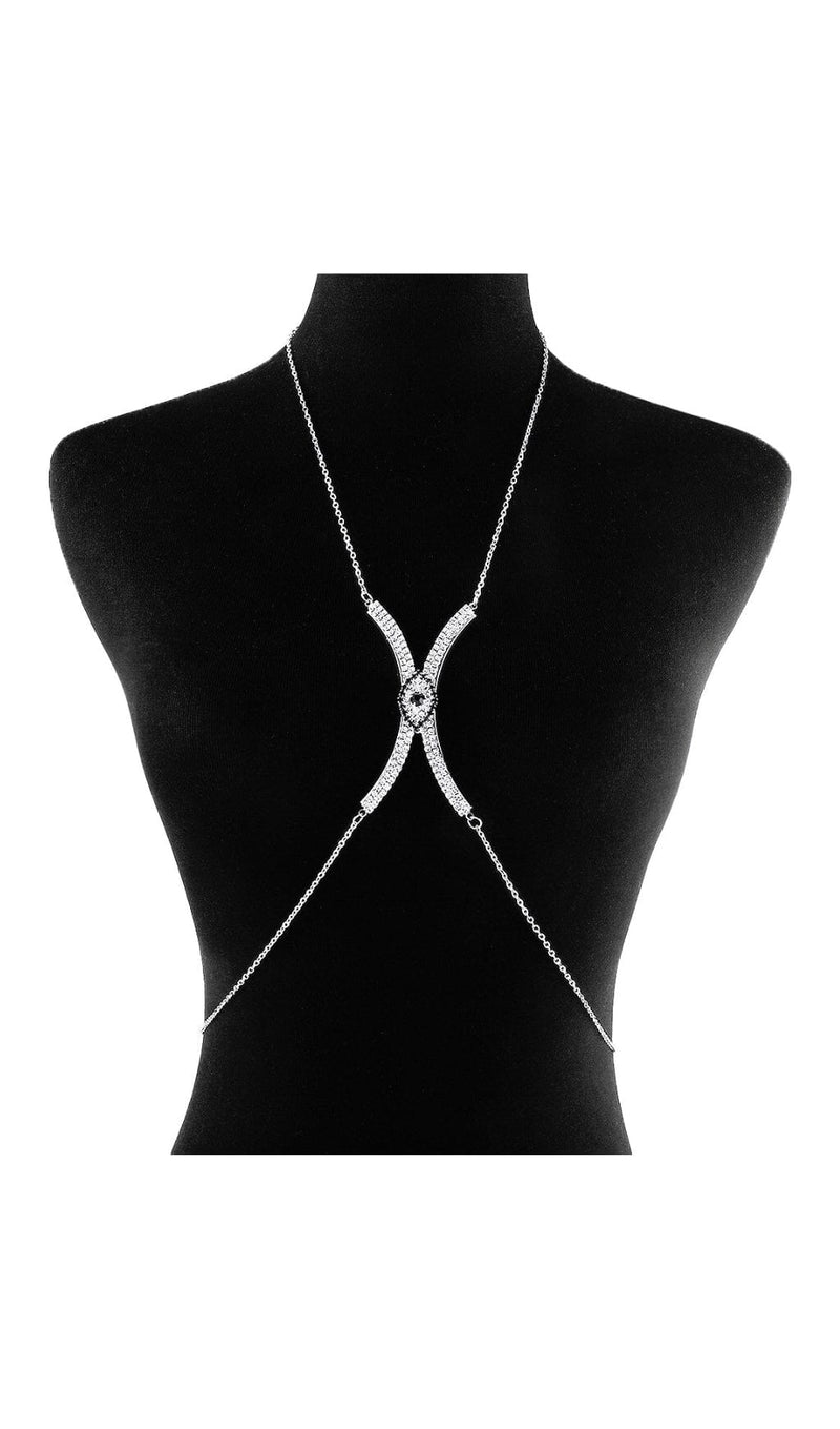 DIAMOND CHEST CHAIN IN SILVER blingmyfriend 