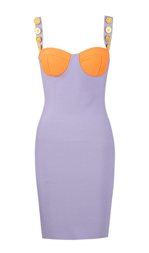 Purple Orange Bandage Mini Dress Dresses styleofcb 
