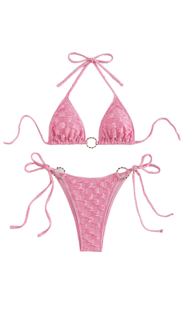 LACE UP BIKINI IN PINK styleofcb 
