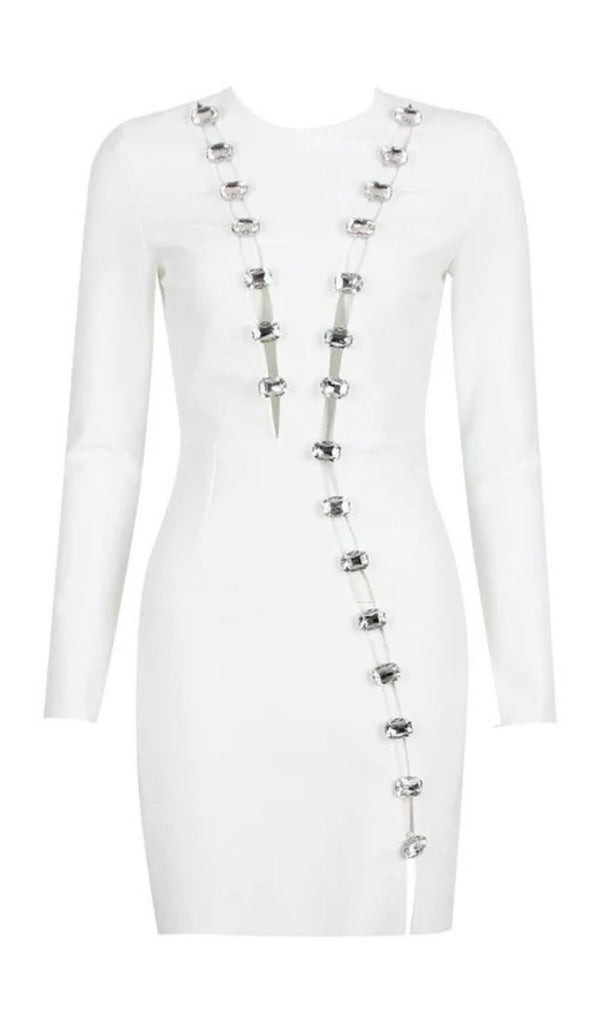BODYCON SPLIT DRESS IN WHITE Dresses styleofcb 