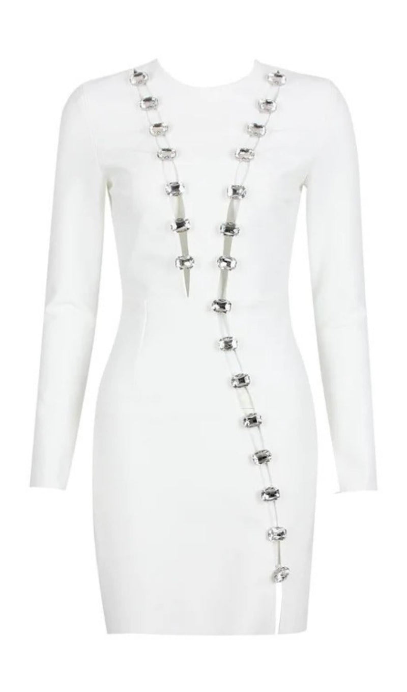BODYCON SPLIT DRESS IN WHITE Dresses styleofcb 