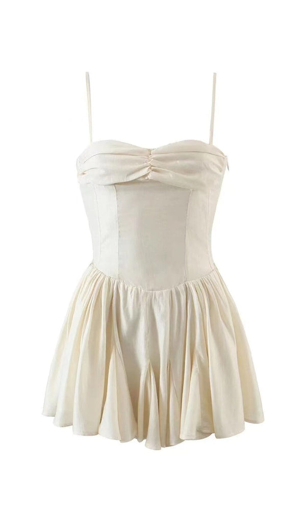 STRAPLESS SUSPENDER MINI DRESS IN WHITE DRESS styleofcb 