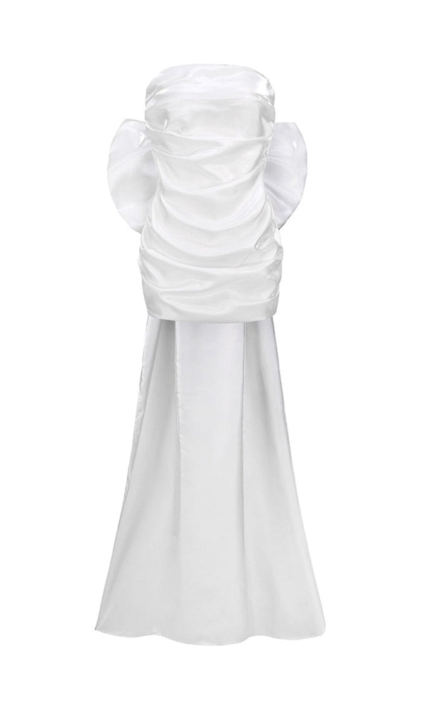 STRAPLESS BOWKNOT MINI DRESS IN WHITE Oh CICI 
