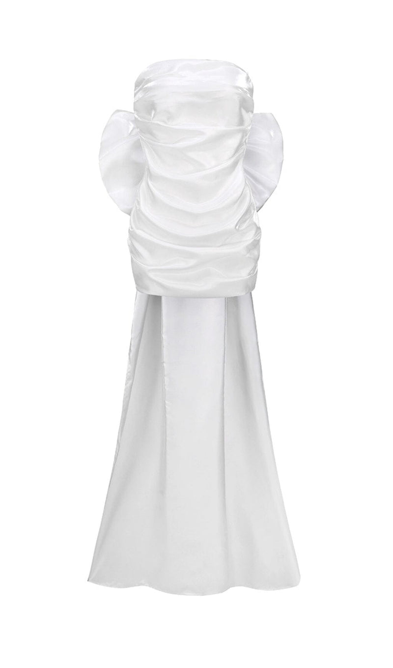 STRAPLESS BOWKNOT MINI DRESS IN WHITE Oh CICI 