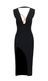 PLUNGE V-NECK MIDI DRESS DRESS styleofcb 