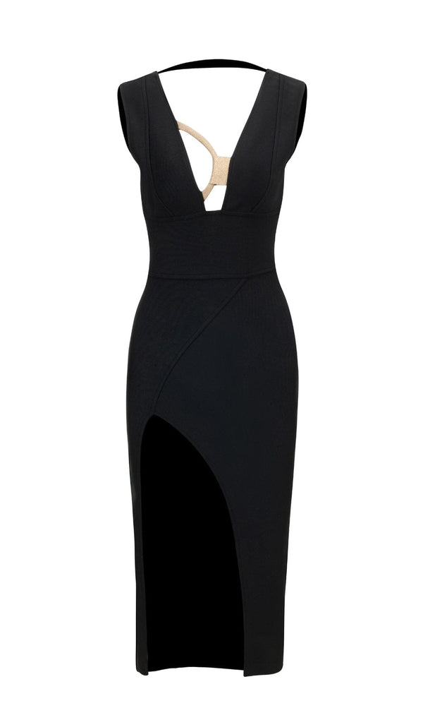PLUNGE V-NECK MIDI DRESS DRESS styleofcb 