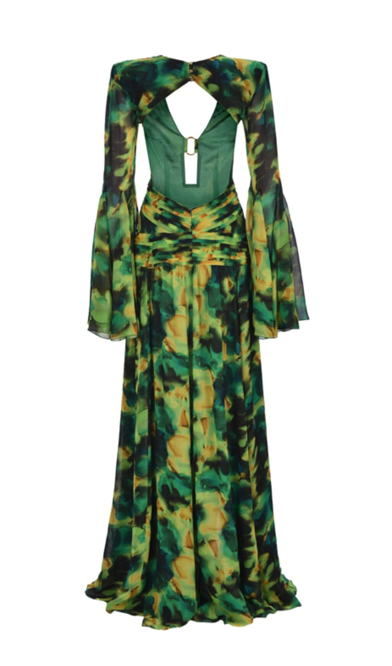PRINTED CHIFFON MAXI DRESS styleofcb 