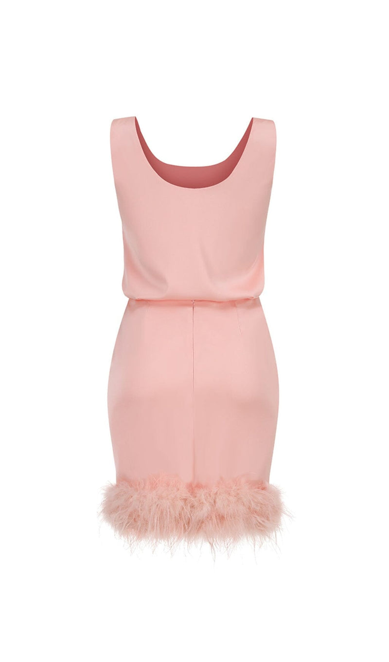 SATIN MATCHING SET MINI DRESS IN PINK DIAMOND styleofcb 
