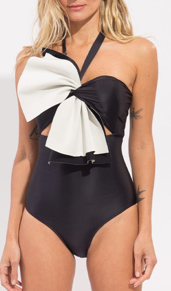 RUFFLE COLOR BLOCK ONE PIECE SWIMSUIT styleofcb 