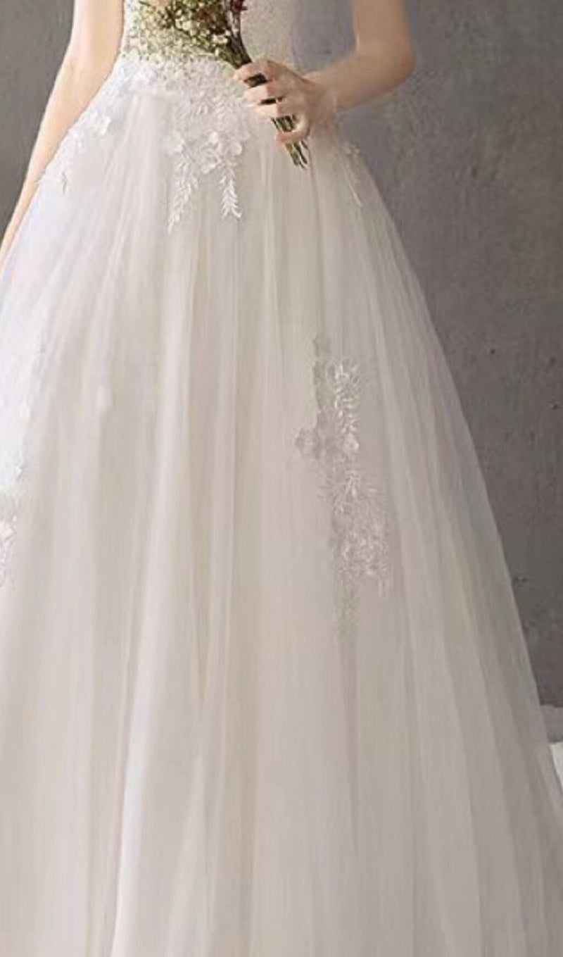 STRAPLESS LACE EMBELLISHED SHAGGY YARN DRESS IN WHITE styleofcb 