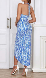 RUFFLE STRIPES MIDI DRESS IN BLUE DRESS styleofcb 