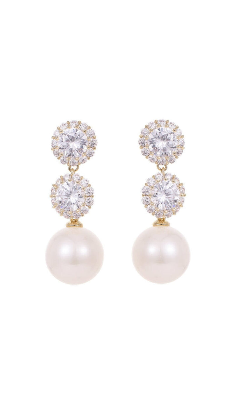PEARL EARRINGS WITH ZIRCON FLOWERS Earrings blingmyfriend 