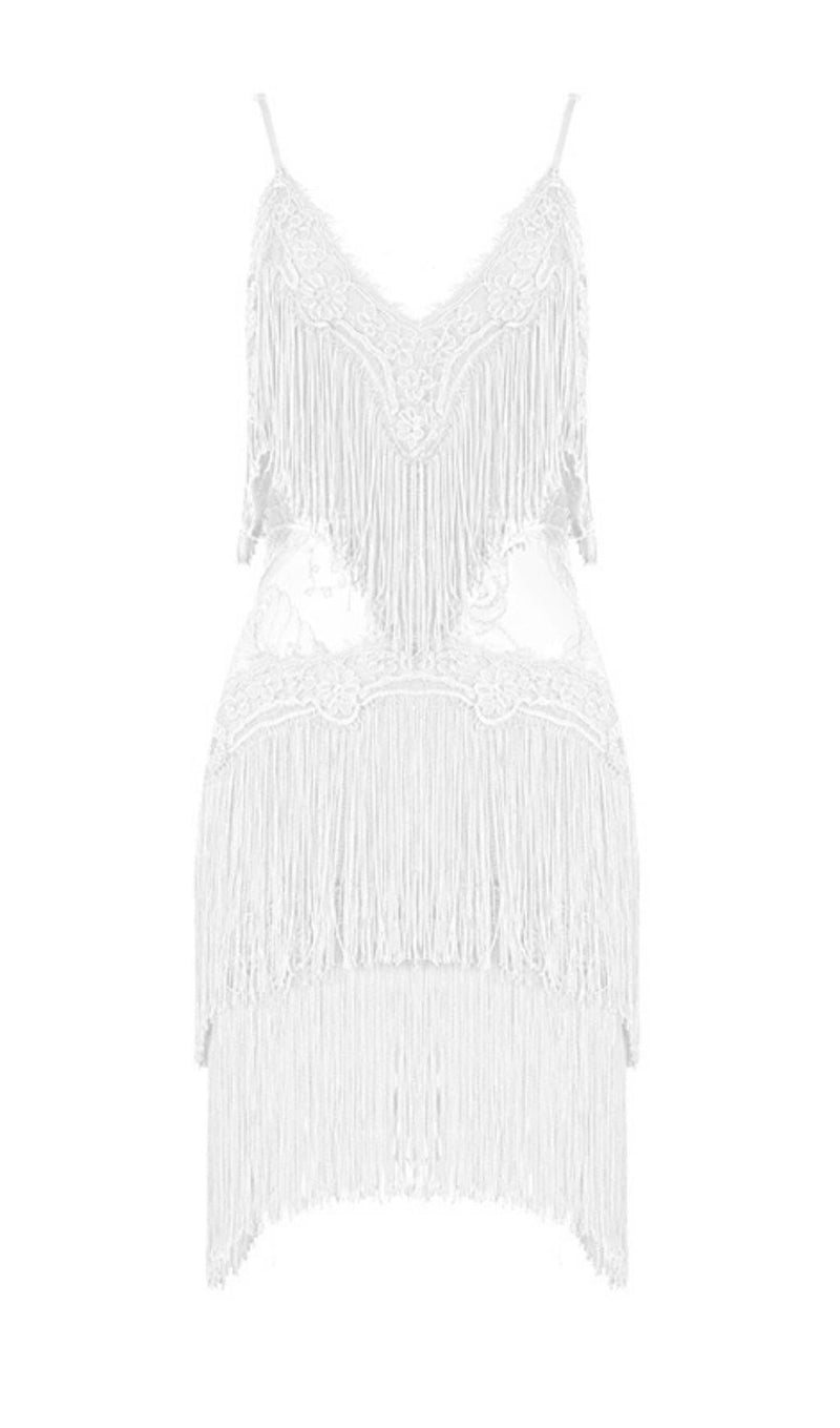 TASSEL LACE MINI DRESS IN PINK Dresses styleofcb XS WHITE 