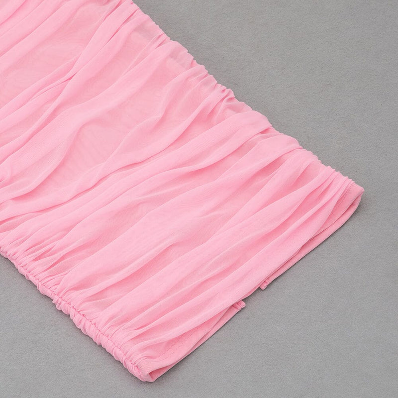 MESH CORSET MIDI DRESS IN PINK styleofcb 