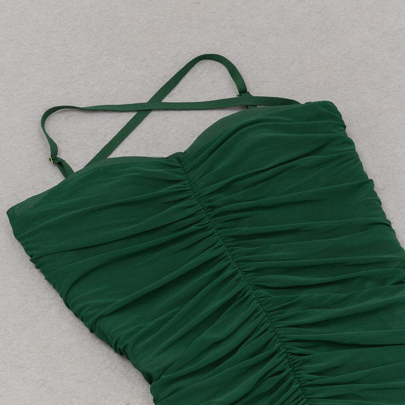 RUCHED MIDI DRESS IN GREEN styleofcb 