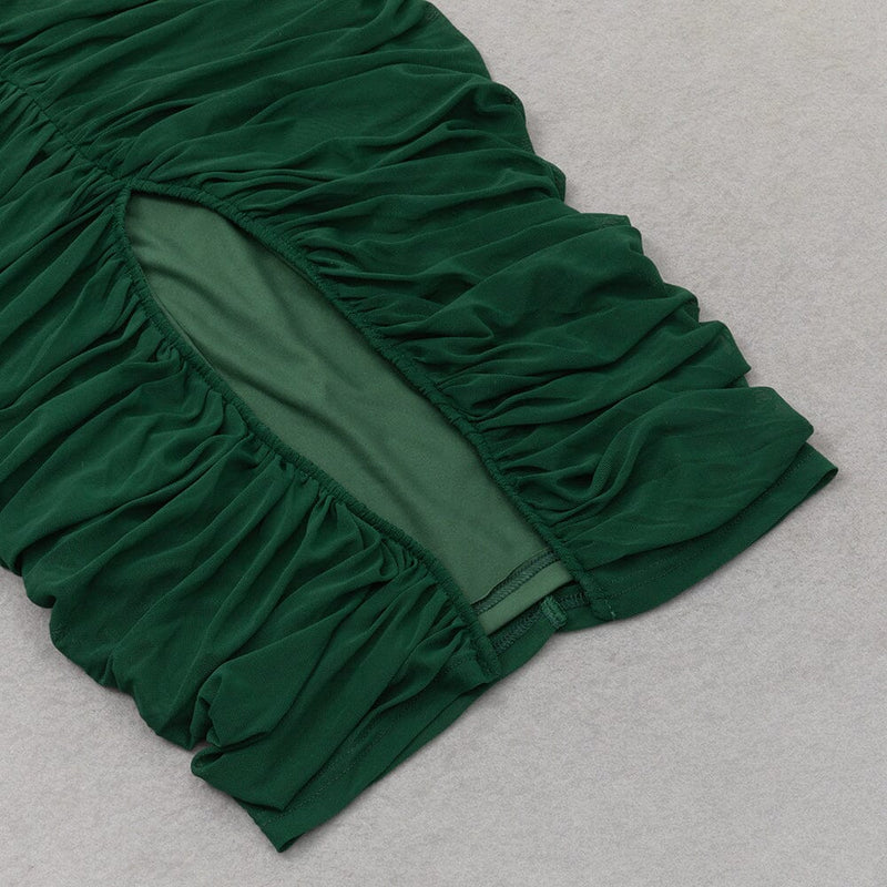 RUCHED MIDI DRESS IN GREEN styleofcb 