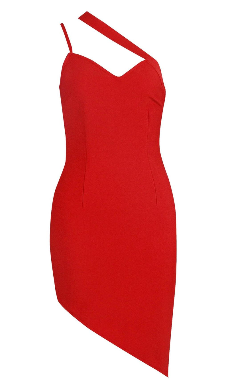 SHOULDER STRAPS MINI DRESS IN BLACK Dresses styleofcb XS RED 