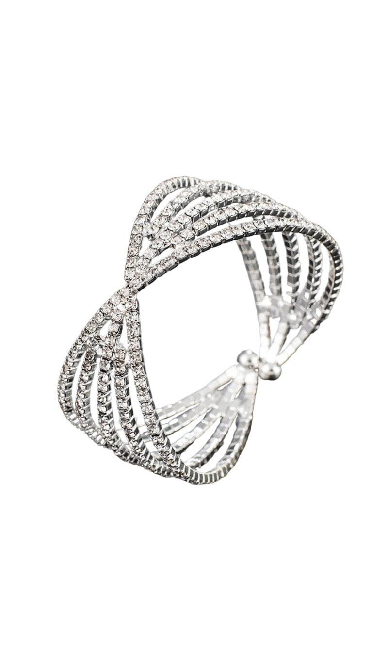 SILVER DIAMANTE CUFF BRACELET JEWELLERY styleofcb 