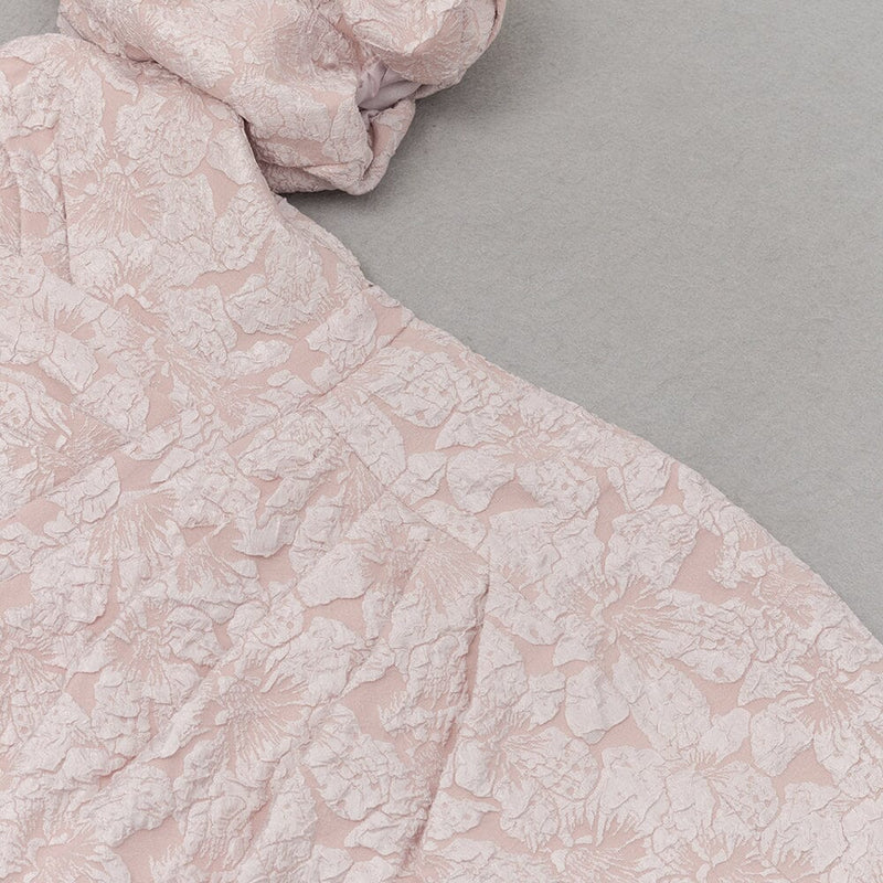 PUFF SLEEVE SPLIT MIDI DRESS IN PINK styleofcb 