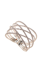 SILVER DIAMANTE LAYERED CUFF BRACELET JEWELLERY styleofcb 