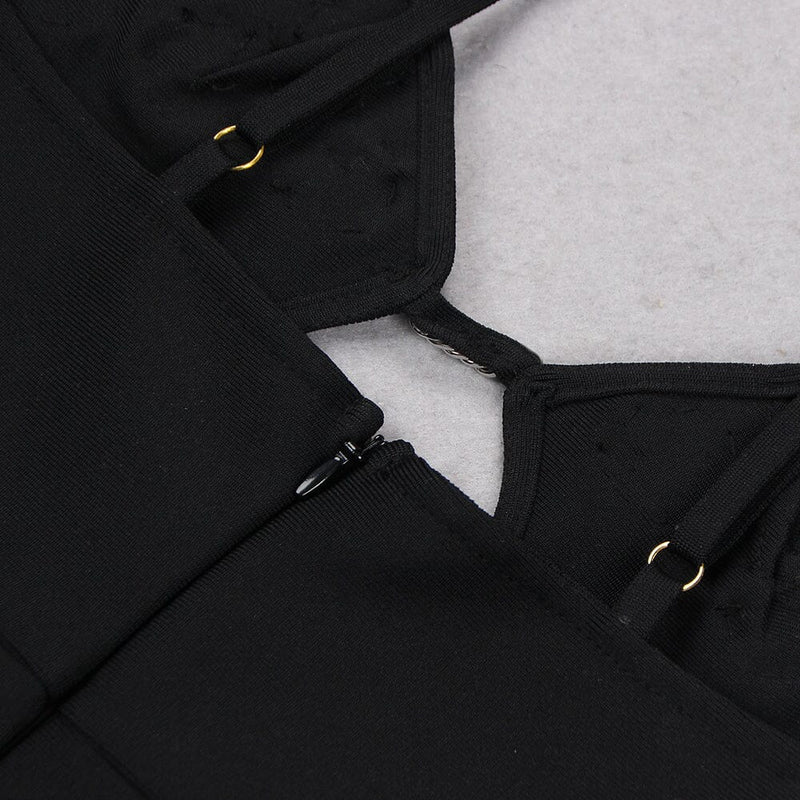 DIAMOND HOLLOW MINI DRESS IN BLACK styleofcb 