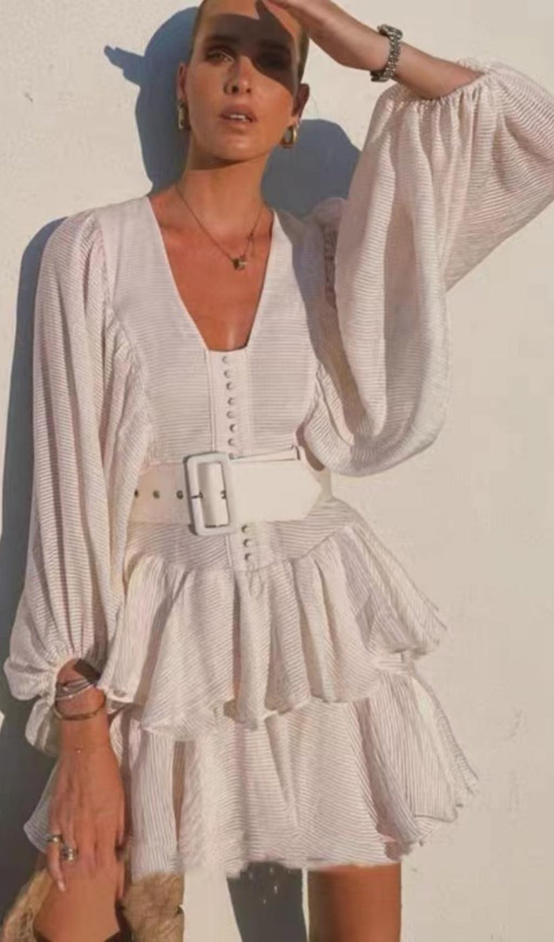 PLUNGED DRAPED MINI DRESS Dresses styleofcb 