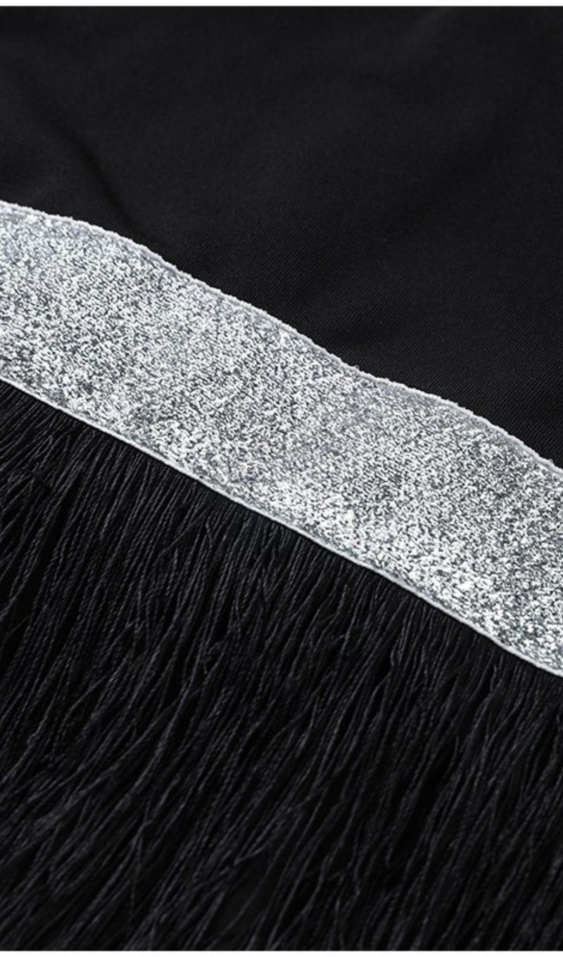 FRINGED BODYCON BACKLESS MINI DRESS Dresses styleofcb 