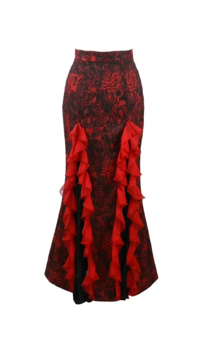GOTHIC JACQUARD CHIFFON TAIL SKIRT sis label 